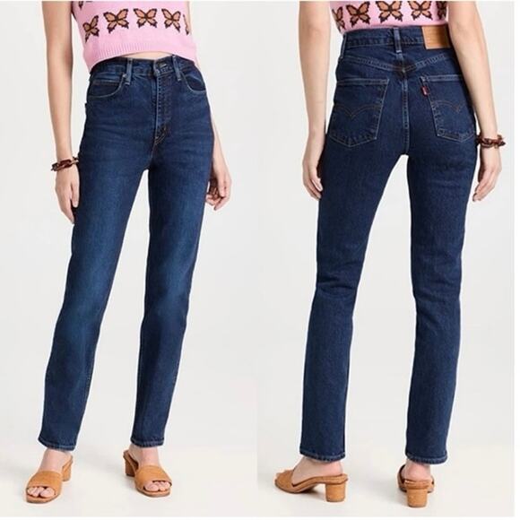 Levi’s NWT 70s High Straight Dark Wash Jeans Women’s Size 24 - Picture 1 of 8